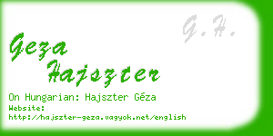 geza hajszter business card