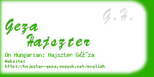 geza hajszter business card